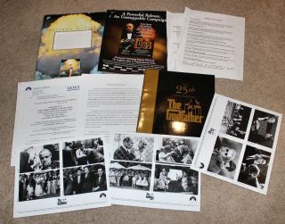 The Godfather 25th Anniversary Film Movie Press Kit Documents Glossy