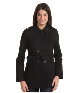 404 Fred Perry Amy Winehouse Black Cotton Leather Trench Coat Jacket