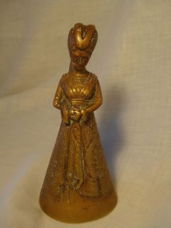 Antique BRONZE Table Bell Figural Sculpture Renaissance Era Queen w