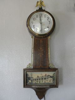 Banjo antique wall clock, electric, Decker & Fowler Inc. Agent,