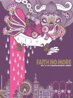FAITH NO MORE poster London 2012 Junko Mizuno NEW