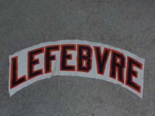 1982 83 JIM LEFEBVRE S.F. GIANTS GAME WORN USED NAME PLATE OFF JERSEY.