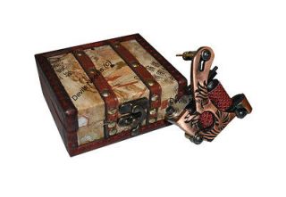 Antique Wood Tattoo Gun Machine Grip Box Case Supply UK