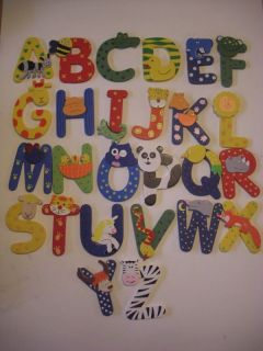 wooden letters animals