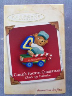 Hallmark Keepsake Ornament Childs Fourth Christmas Bear on Wagon BUY