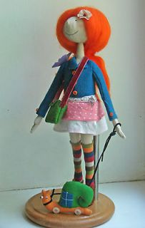 Pippi Longstocking   Beautiful Handmade Tilda Doll   height 15.7