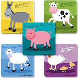FARM ANIMALS Sticker Kids Party Goody Loot Bag Filler Favor Supply