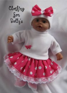 BABY DOLLS CLOTHES OUTFIT FIT ANNABELL BORN 12 19 CARTOON MOTIF CAN