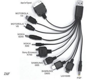 10 in 1 Universal Multi USB Charger Cable For Mobile Phone ZAF