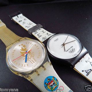 TWO SWISS MADE VINTAGE SWATCH OLYMPIC QUARTZ MEN WATCH
