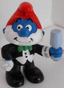 Smurf in Tux with Party Glass Anniversary SMURFS 2 Plastic Figurine