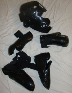 Black Head Sparring Gear, Hand & Feet Guards for Martial Arts Size