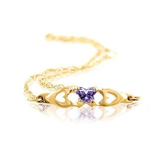 10k Yellow Gold Kids Bfly® CZ FEBRUARY Birthstone BRACELET Butterfly