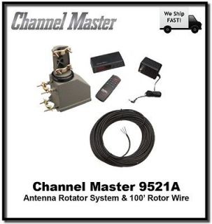 Channel Master 9521A Antenna Rotator & 100 Rotor Wire   TV HAM CB