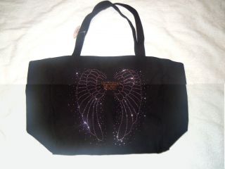 Victorias Secret Angels Angel Wings Tote Bag, Black, Mid size.