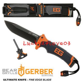 Gerber Bear Grylls Full blade Survival Ultimate Fine Edge Knife & Fire