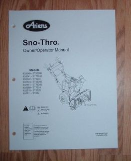 ARIENS 932141   ST7524E, 932509   ST524 SNO  THRO OWNERS MANUAL