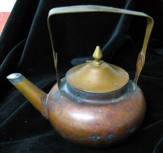 Little Old COPPER Teakettle Tea Kettle Hinged Lid   Made in Mexico