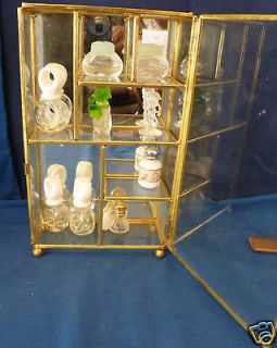 Vintage Glass Mirrored Brass Curio Cabinet Mini Bijan Knowing not incl