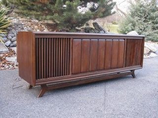 vintage stereo console credenza cabinet Sylvania 60s Mid century