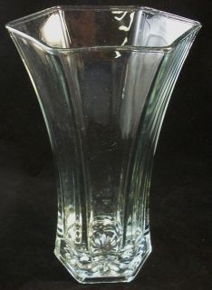 Vintage Hoosier Glass Hexagon Crystal Flared Flower Vase 4041