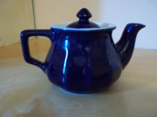 Beautiful Hall deep colbalt or flow blue small teapot