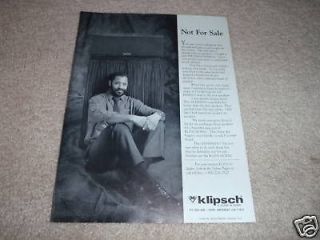 Klipsch Klipschorn Ad from 1988, Mint Article