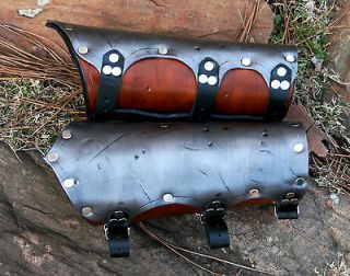 ON HAND Viking Leather 2 Layer Bracers Armor SCA LARP Vembraces