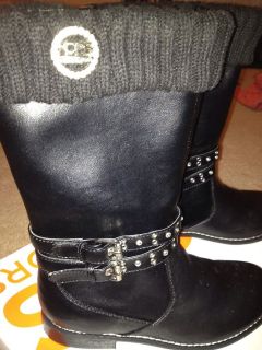 Michael Kors Girls Black Riding Boots Size 2