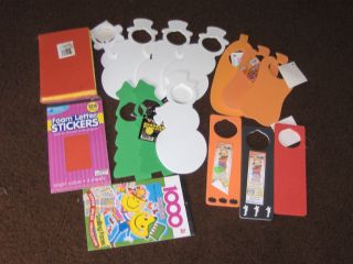 LARGE LOT OF PRE CUT CRAFT FOAM CHRITMAS HOLLOWEEN LETTERS AND PLAIN