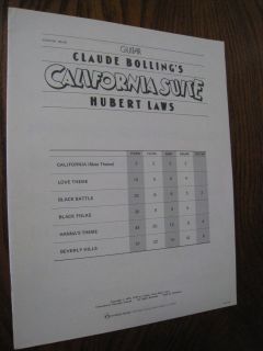 Bollings California Suite Hubert Laws. Guitar. Hanson House 1979