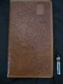 1953 VINTAGE CHAS WARD PLANNER CHECKBOOK COVER TOOLED LEATHER 7 LAZY T