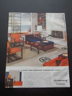 Advertising Retro Armstrong Rubber Tile Flooring Vintage 1957 Print Ad