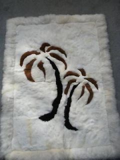 8x8 Round Area Rug Tropical Palm Tree & Pineapple Design 1 Inch