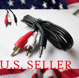 5mm Stereo Plug to 2 RCA Audio Cable for PC  ipod