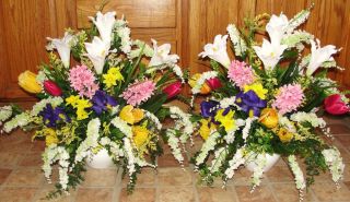 Spring Flower Arrangements Church Silk Wedding Altar Vases Receptions