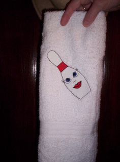 New Custom mach embroidered Bowling Towel CUTE female pin  )