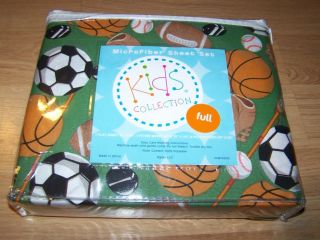 Kids Collection Sports Balls Sheet Set Sheets Soccer Football Baseball