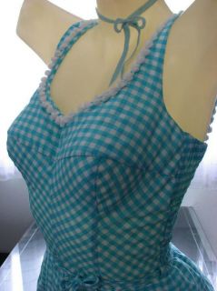 Classic 1950s Jantzen Blue Gingham Bathing Suit~Swim Suit~Pin up Girl