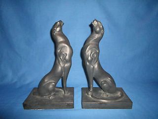 Austin Productions Alexander Danel 1996 Twin Jaguar Sculpture Pair