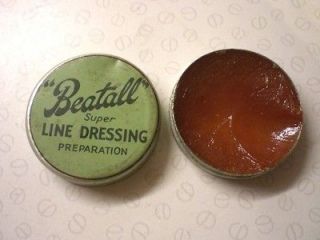 SCARCE BEATALL SILK LINE DRESSING TIN WITH SOME CONTENTS