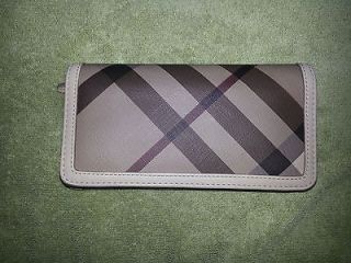 Burberry Smoked Check Wallet w/Dust Bag & Box Pre Owned.