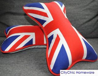 TBBS10A PAIR of The Union Jack British Flag Car Travel Neck Pillow