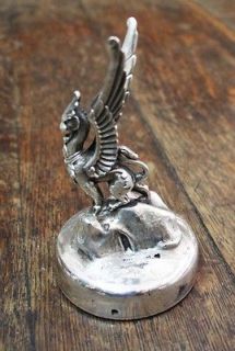 Gryphon Grifo on mountain silver plated car mascot radiator cap