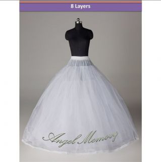 Multilayer(8 l ayer) net Wedding Crinoline Petticoat Slip Underskirt