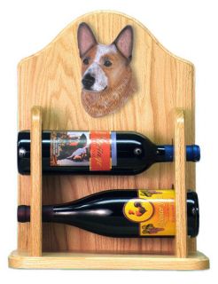 Australian Cattle Dog Breed Portrait Wine Racks. In Home Bar Decor