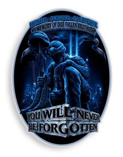 MILITARY NEVER FORGET FALLEN DECAL CAR TRUCK MOTORCYCLE BOAT COMPUTER