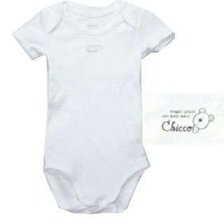 New Chicco white baby bodysuits shortsleeve cute bear soft and
