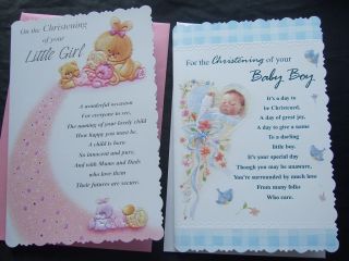Baby Boy / Girl CHRISTENING Quality Card With Lovely Verses L@@K