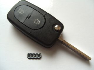 Audi A2 A3 A4 A6 2 Button Flip Remote Key Fob Case + Blank Key CR1620